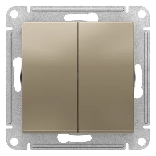 Выключатель 2-кл. СП AtlasDesign 10А IP20 (сх. 5) 10AX механизм шампань SE 