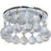 Cв-к Ecola GX53 H4 Glass Круглый с большими хрусталиками на прямом подвесе Прозрачный/Хром