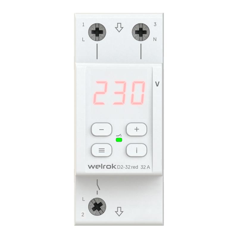 Реле напряжения D2-32 red Welrok 4660251140120