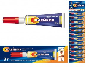 Супер-клей моментальный СКЛЕЙКИН 3г, BL12, блистер-карта 