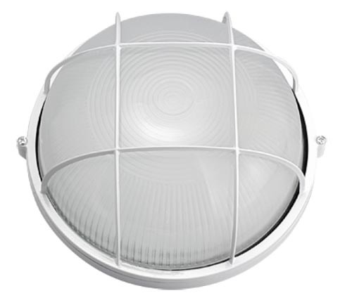 Светильник банный малый круглый с решеткой белый 1302 FL-R60B (1005500936) SQ0303-0032 (В-07832)