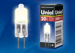 Uniel JC G4 12V 20W прозрачная JC-12/20/G4 CL
