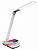 Camelion KD-825 C01 св-к св/д настольный 6W(380lm) 4500K сенсор/рег.ярк. 5реж. беспроводн.ЗУ белый
